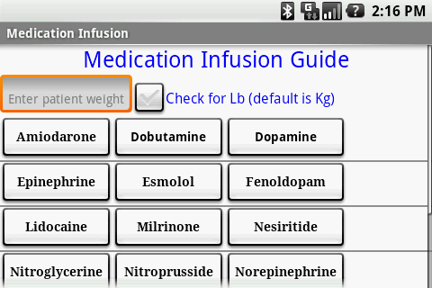 Medication Infusion Screen 2
