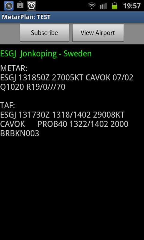 Metar Plan Screen 2