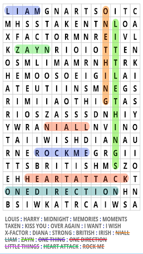 Word Search for One Direction