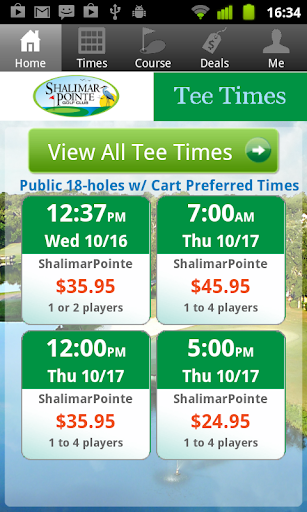 Shalimar Pointe Golf Tee Times