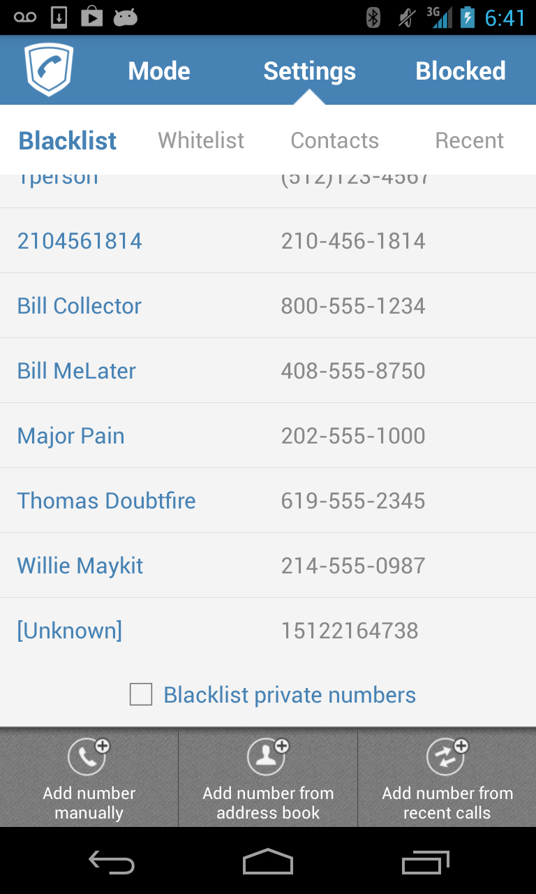 Call Blocker and Text Blocker Screen 2