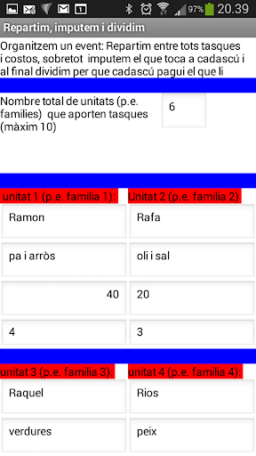 Repartir imputar i dividir