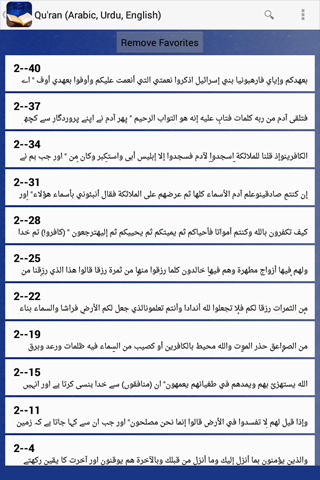 Quran - Arabic, Urdu, English Screen 2