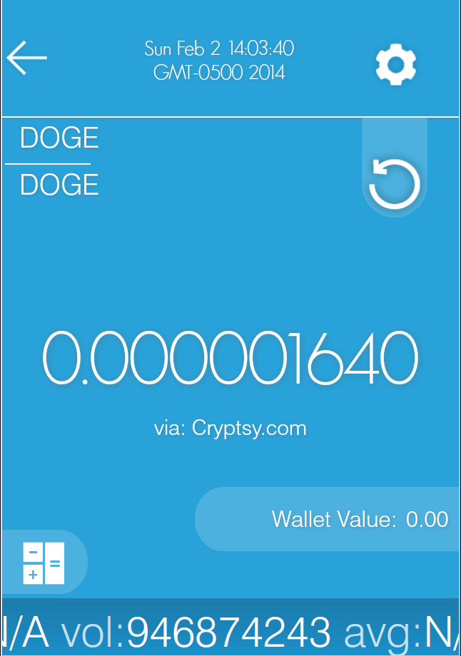 Cryptoticker Screen 2
