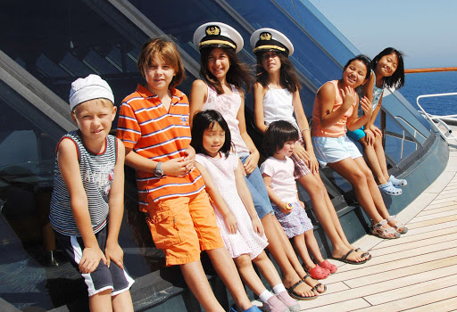 Crystal-Serenity-Junior-Cruisers-on-deck - All hands on deck! Junior Cruisers during their exploration of Crystal Serenity. 