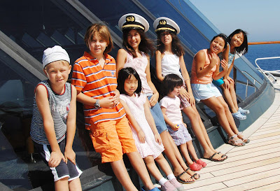 All hands on deck! Junior Cruisers during their exploration of Crystal Serenity. 