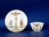 Bell-shaped cup with The Cruxifixion and John the Evangelist and Mary Magdalene