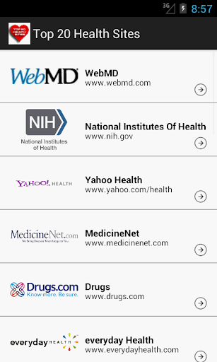 Top 20 Health Sites