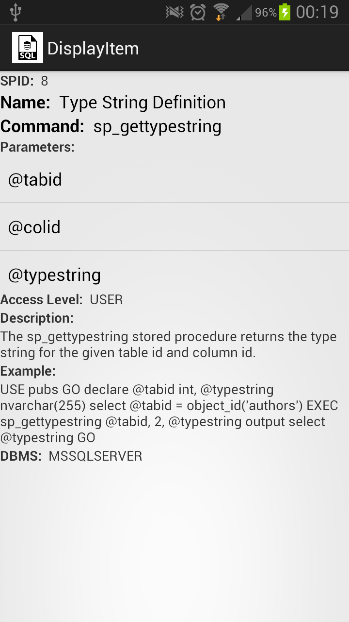 SQL-Sprocs Screen 3