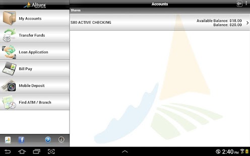 Altura Credit Union Tablet Screenshots 1