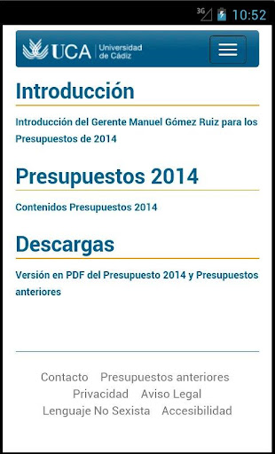 Presupuestos UCA 2014