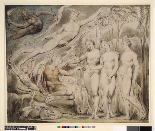 William Blake, The Judgment of Paris, a watercolour