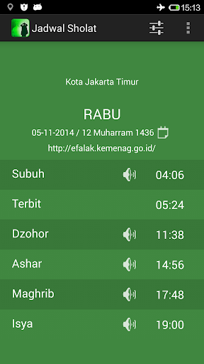 Jadwal Sholat Indonesia 2015