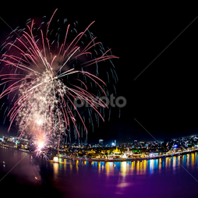 Firework View in Phnom Penh City Cambodia 2014 by Lim Hok - City,  Street & Park Night