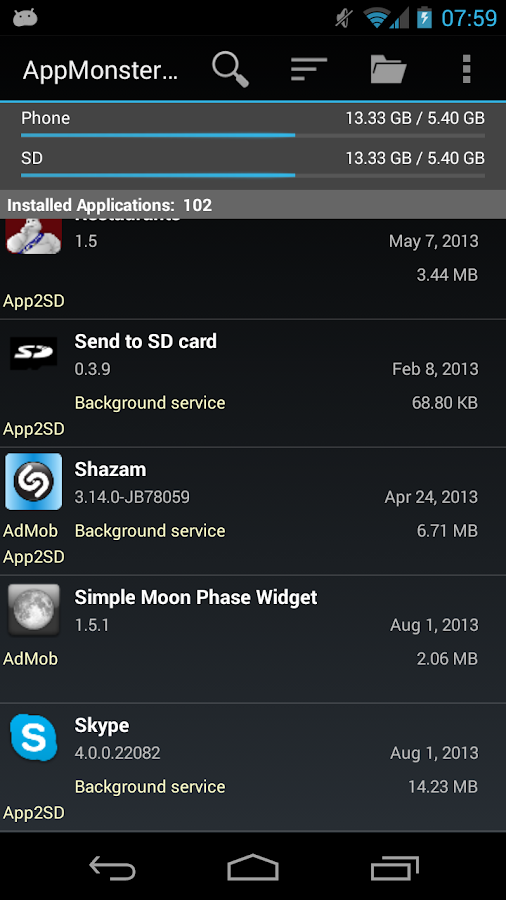 AppMonster Pro Backup Restore - screenshot
