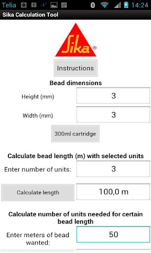 Sika Calculation Tool