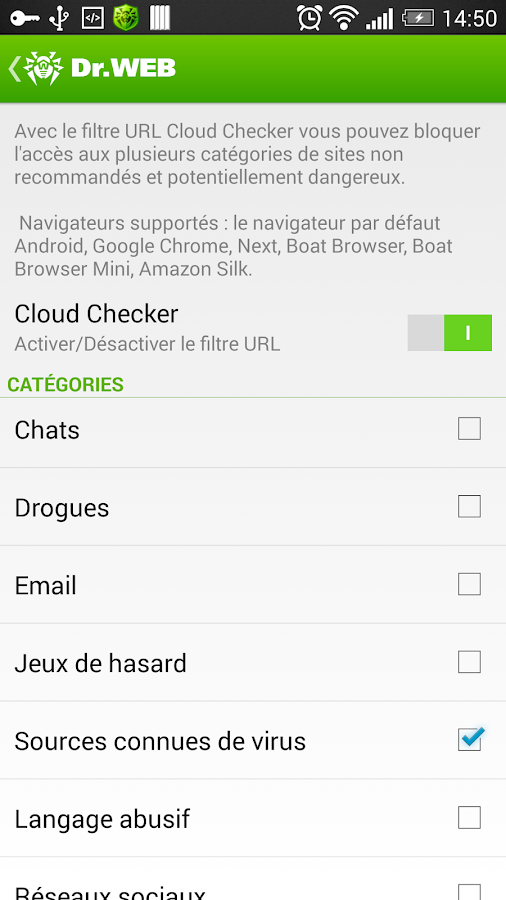   Dr.Web Security Space Life – Capture d'écran 