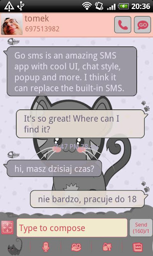 GO SMS Pro Kitty Theme