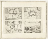 Plattegronden van Stenay, Mirecourt, Dieuze en Moyenvic, ca. 1702