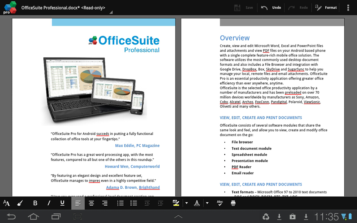 OfficeSuite Pro 7 (dùng thử) - screenshot