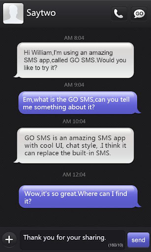 GO SMS Pro IPhoneBlack ThemeEX