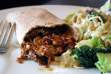 Slow-Cooked Hoisin and Ginger Pork Wraps with Peanut Slaw