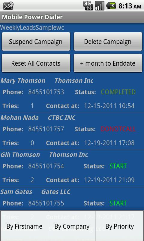 MobilCTI Auto Power Dialer Screen 3