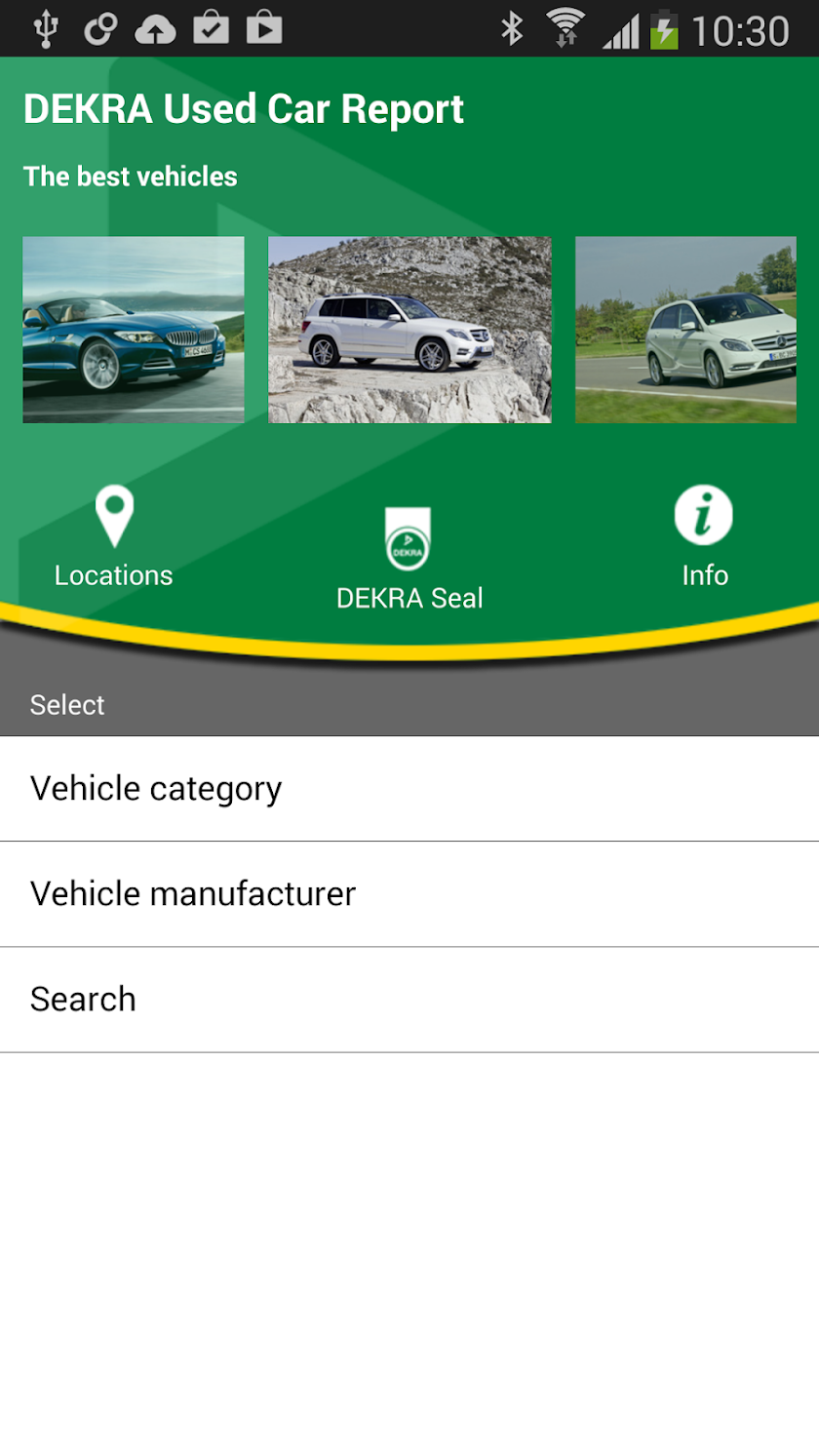 DEKRA Used Car Report Screen 1