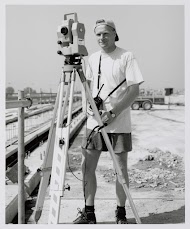 Werkers aan de snelweg; de landmeter