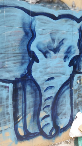Mural Elefante Azul