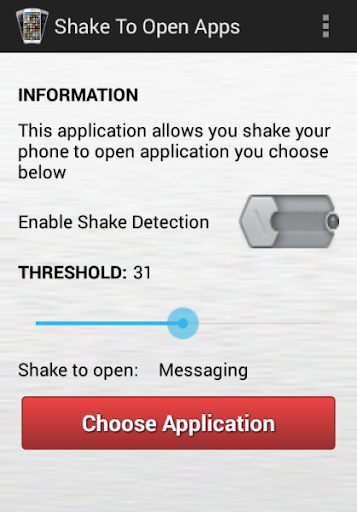 Shake To Open Apps