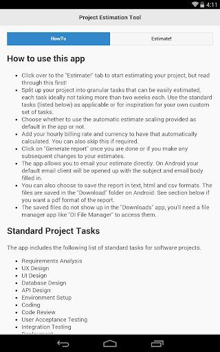 Project Estimation Tool