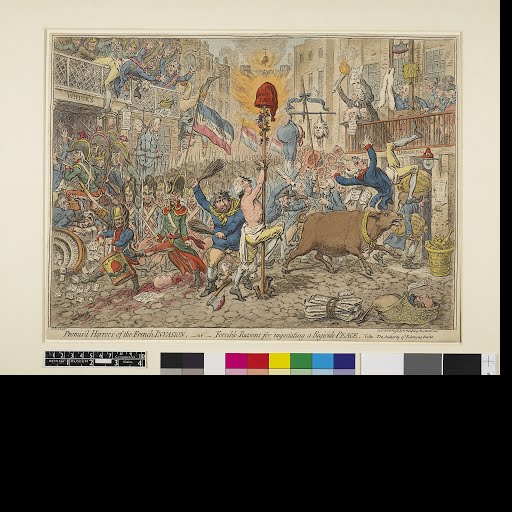 James Gillray Promis D Horrors Of The French Invasion Or Forcible Reasons For Negociating A Regicide Peace A Print Google Arts Culture