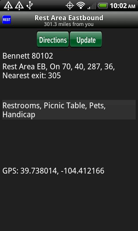 Rest Stops Plus Screen 2