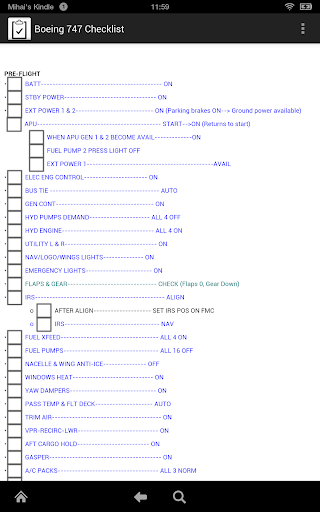 Boeing 747 Checklist NoAds