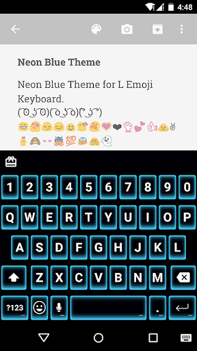 Neon Blue Emoji Keyboard Theme