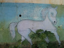 White Horse Wall Mural