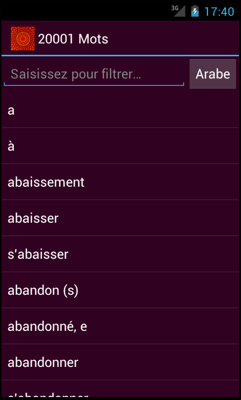 20001 Mots Screen 1