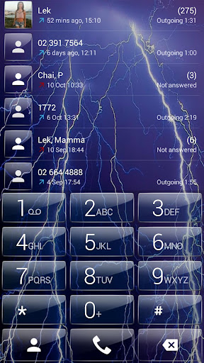 Dialer theme Thunder Glass