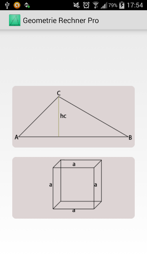 Android application Geometry Calculator Pro screenshort