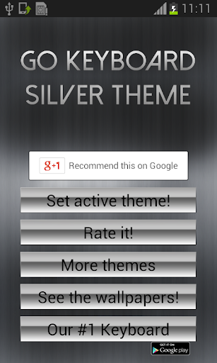 GO Keyboard Silver Theme