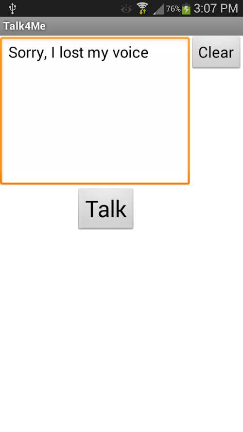 Android application Talk4Me screenshort