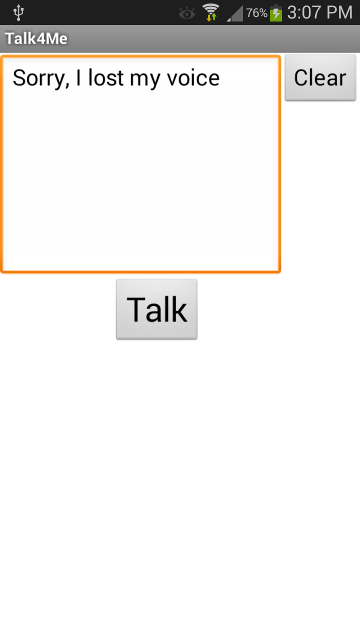 Talk4Me Screen 1