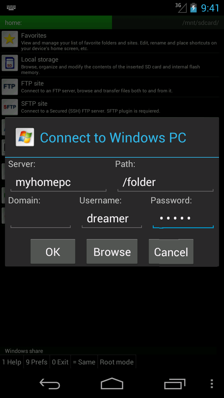 SMB plugin for Ghost Commander Screen 1