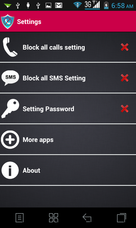 block call and sms Screen 3