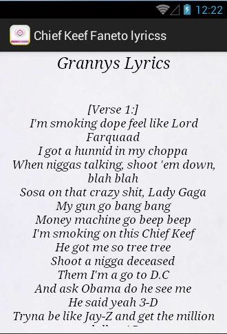 Chief Keef Faneto lyrics - Google Play Store revenue 