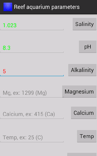 Reef Parameters