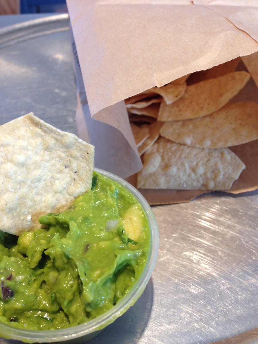 Fresh chips and guacamole
