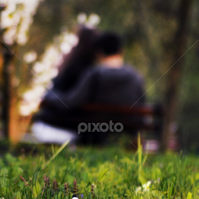 Lovers on bench by Frunzete Dorin - People Couples