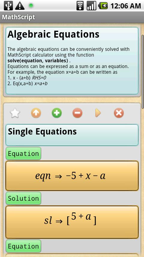 Android application MathScript Scientific Calc screenshort